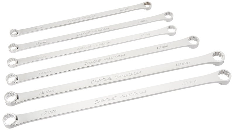 Genius Tools 6 Piece Metric Extra Long Box End Wrench Set 10mm-19mm DE-706M